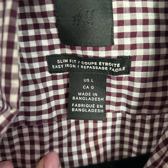 Men’s Plaid Button Down - Red - L - Picture 3 of 3